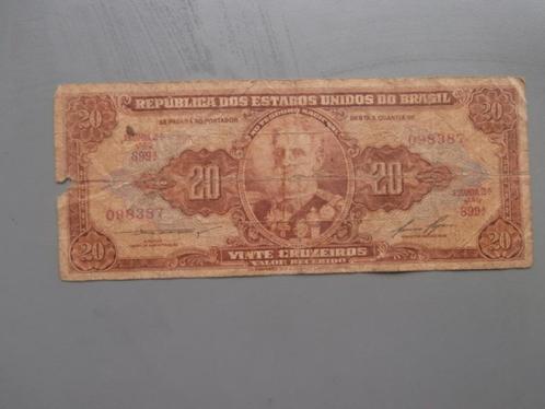 Bankbiljetten Brazilië 1955--1963 Cruzeiros 20 en 50, Timbres & Monnaies, Billets de banque | Amérique, Série, Amérique du Sud