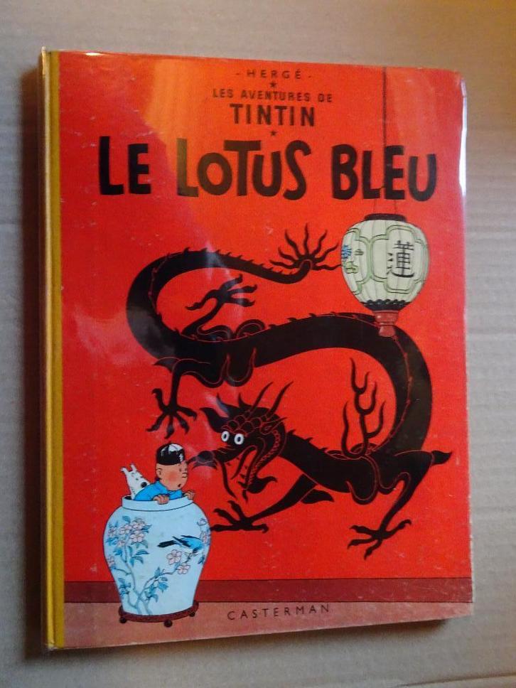 BD Kuifje - De blauwe lotus, Verzamelen, Stripfiguren, Gebruikt, Boek of Spel, Kuifje, Ophalen of Verzenden