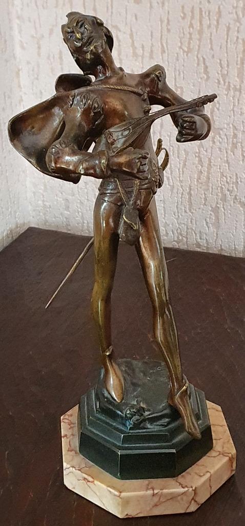 Mephisto met de mandoline ( Auguste de Wever ), Antiek en Kunst, Antiek | Brons en Koper, Brons, Ophalen