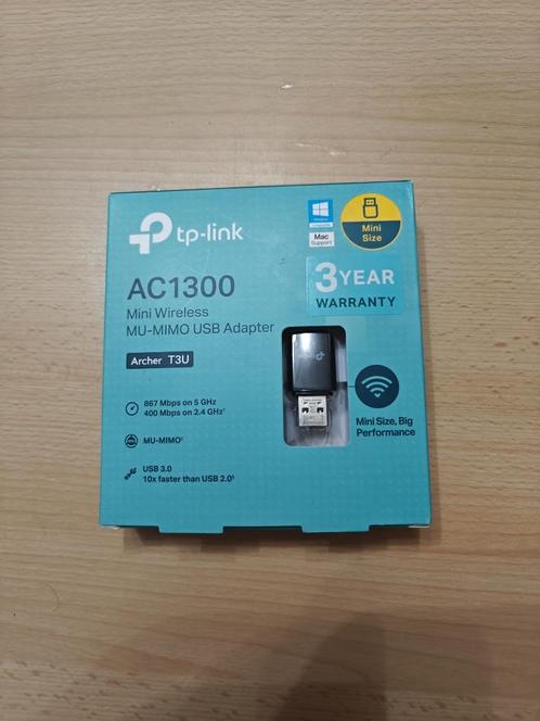 TP-Link Archer T3U Mini Adaptateur WiFi AC1300 MU-MIMO USB -, Computers en Software, Netwerkkaarten, Zo goed als nieuw, Extern