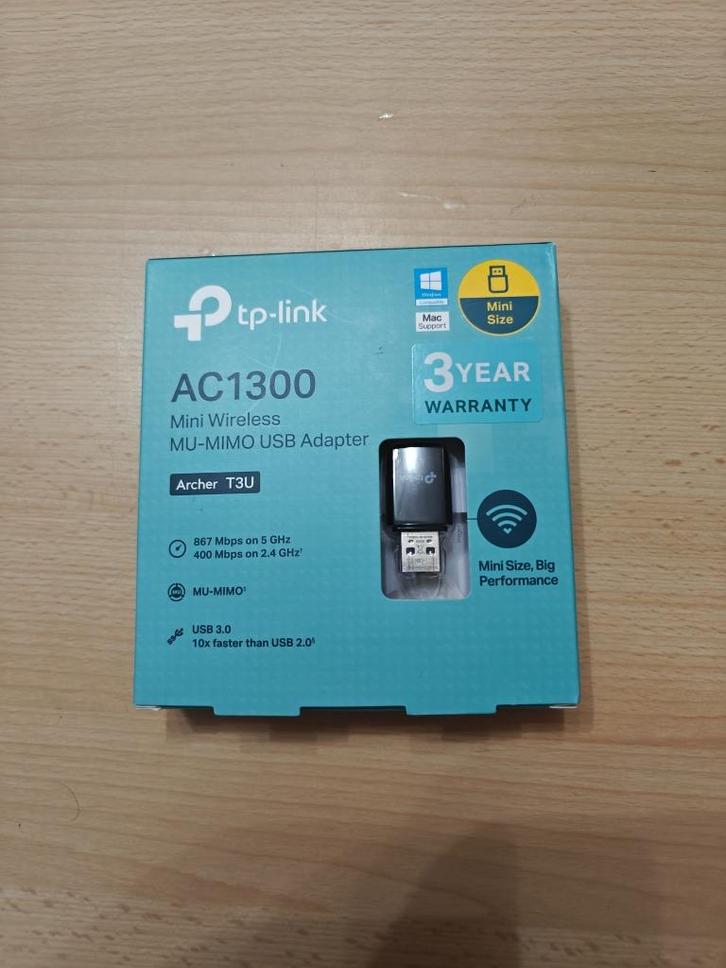 TP-Link Archer T3U Mini Adaptateur WiFi AC1300 MU-MIMO USB -, Computers en Software, Netwerkkaarten, Zo goed als nieuw, Extern