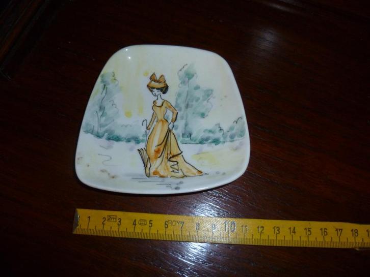 Vintage Handgeschilderde Asbak, Antiek en Kunst, Antiek | Keramiek en Aardewerk, Ophalen of Verzenden