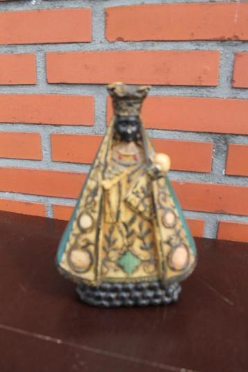 Heilige madonna, Zwart Antiek Madonna Beeldje , Gips beschikbaar voor biedingen