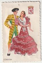 Geborduurde kaart Cordoba Spaanse dansers illustrator Gumier, Verzamelen, Postkaarten | Themakaarten, Verzenden, Gelopen, Klederdracht