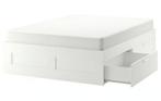 Brimnes Ikea wit tweepersoonsbed, Huis en Inrichting, Ophalen, Bedbodem