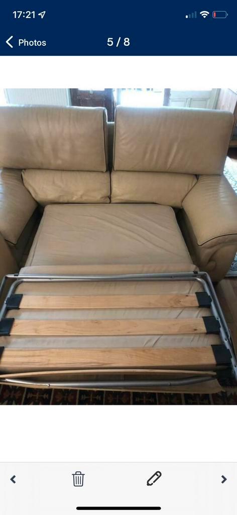 Canapés en cuir italien d’occasion en bon état, Maison & Meubles, Chambre à coucher | Canapés-lits, Utilisé, Enlèvement ou Envoi