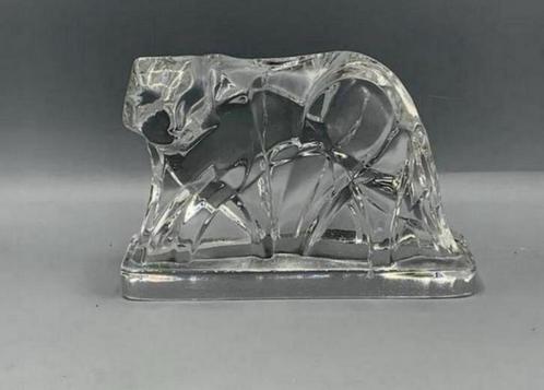Baccarat Crystal Art Deco-sculptuur Kristal tijger Chevalier, Antiek en Kunst, Antiek | Glaswerk en Kristal, Ophalen of Verzenden