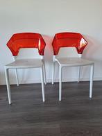 10 designstoelen wit rood, Ophalen, Kunststof, Zo goed als nieuw, Modern