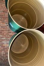 Metalen vat 220 of 240 liter (deksel+omsnoering) 100% SCHOON, Ophalen of Verzenden, Zo goed als nieuw, Hout, Met kraantje