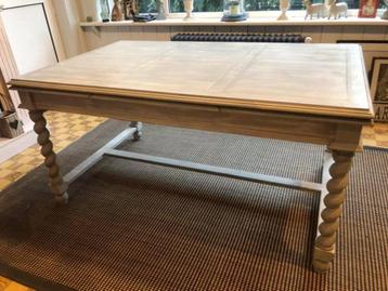 Eik eettafel merk Charrell grey wash uitschuifbaar tot 2m60 beschikbaar voor biedingen