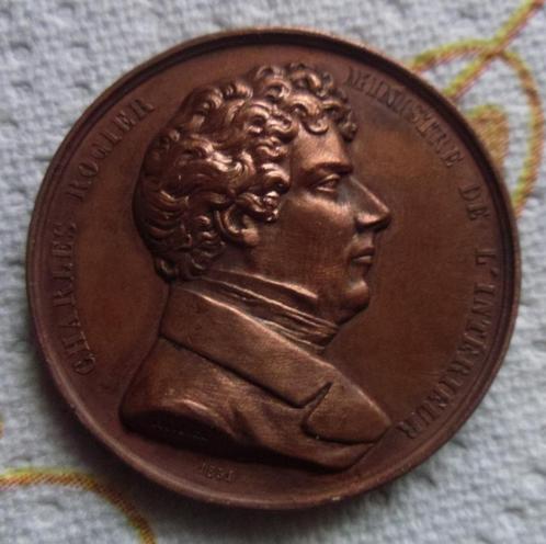 Penning Charles Rogier 1851 by Jouvenel, Postzegels en Munten, Penningen en Medailles, Brons, Verzenden