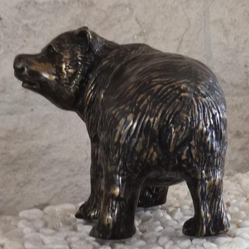 Beeld brons:- Beer  / Grizzly  (nieuw), Antiquités & Art, Art | Sculptures & Bois