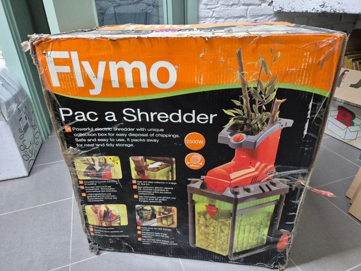 Hakselaar Flymo Pac a Shredder 2500W NIEUW, Tuin en Terras, Grastrimmers, Nieuw, Elektrisch, Minder dan 10 cm, Ophalen