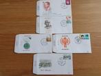 5 FDC-omslagen met postzegel en stempel, België, Enlèvement, Affranchi