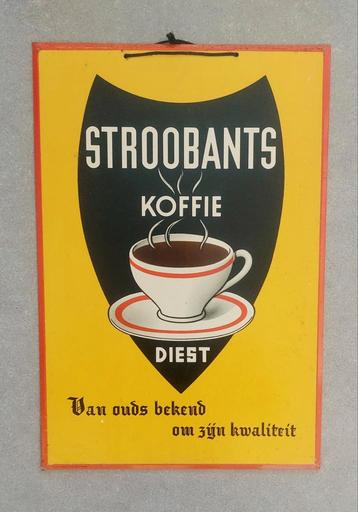 Panneau publicitaire Stroobants Koffie Diest 1957, Enlèvement ou Envoi, Comme neuf