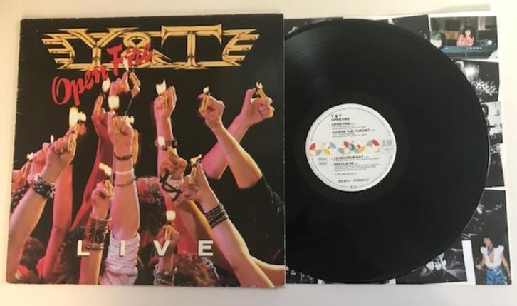LP - Y & T - OPEN FIRE LIVE - SPECIALE HOES - CLASSIC ROCK, Cd's en Dvd's, Vinyl | Hardrock en Metal, Zo goed als nieuw, Ophalen of Verzenden