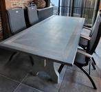 Luxe tuinset – Marmeren tafelblad + 8 stoelen, Ophalen, Zo goed als nieuw, Aluminium