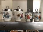 Set van 4 vintage eierkokers met bloemmotief, Antiek en Kunst, Antiek | Servies compleet, Ophalen