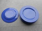 blauwe ronde platte borden Ø 32 cm aantal 8 stuks, Bord(en), Ophalen of Verzenden, Zo goed als nieuw, Aardewerk