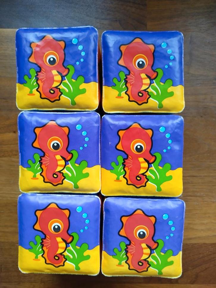 6 mousse blokken, Kinderen en Baby's, Speelgoed | Badspeelgoed, Gebruikt, Ophalen of Verzenden