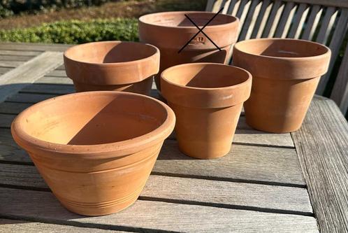 terracotta bloempotten allerlei - in uitstekende staat, Tuin en Terras, Bloempotten, Terracotta, Binnen, Balkon, Tuin, Ophalen