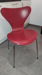 Chaise Fritz Hansen / Arne Jacobsen Rouge, Maison & Meubles, Enlèvement, Rouge