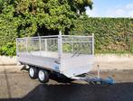 Plateau dubbelasser 750kg keuringsvrij met loofrekken, Ophalen