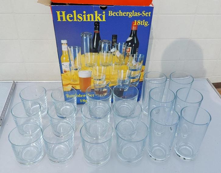 Helsinki Becherglas-Set – 18-delig (nieuwstaat), Verzamelen, Glas en Drinkglazen, Nieuw, Overige typen, Ophalen