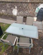 Table de jardin avec 4 chaises, Jardin & Terrasse, Ensembles de jardin, Comme neuf, Enlèvement ou Envoi