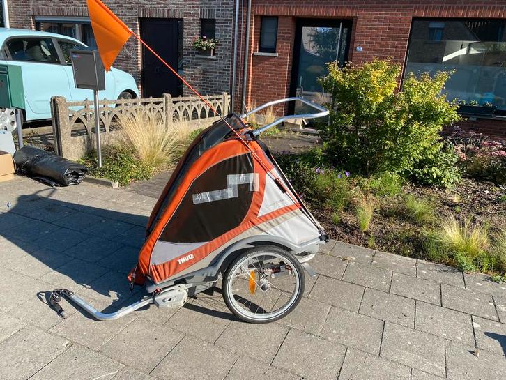 Thule Captain 2 fietskar incl. wandelkit, Fietsen en Brommers, Fietsaccessoires | Aanhangwagens en Karren, Gebruikt, Kinderkar