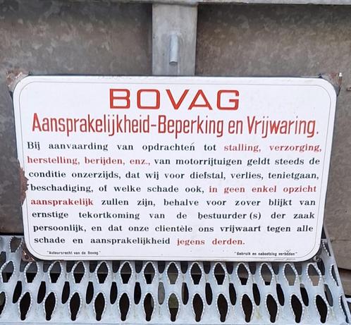 Bovag emaille bord, Aansprakelijk-Beperking en Vrijwaring🚘, Verzamelen, Merken en Reclamevoorwerpen, Gebruikt, Reclamebord, Ophalen of Verzenden