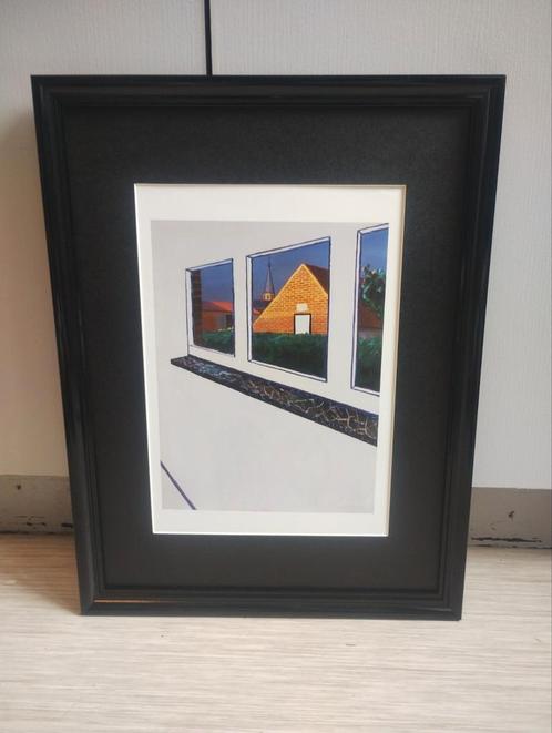 Roger Raveel uitkijk met Machelen kerk, Antiek en Kunst, Kunst | Schilderijen | Modern, Ophalen of Verzenden