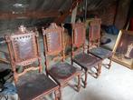 6 chaises avec cuivre, Antiquités & Art, Antiquités | Meubles | Chaises & Canapés, Enlèvement ou Envoi