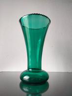 1940s 50s vintage vaas glas Doyen, Groen, Glas, Gebruikt, Ophalen of Verzenden