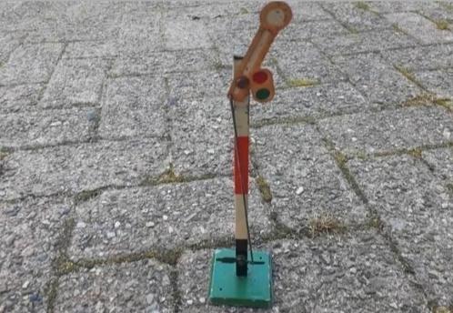 Antieke oude blikken metalen spoorweg stoplicht, Verzamelen, Speelgoed, Ophalen of Verzenden