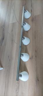 Lustre quatre globes - luminaire suspension, Maison & Meubles, Lampes | Appliques, Utilisé, Enlèvement ou Envoi, Verre