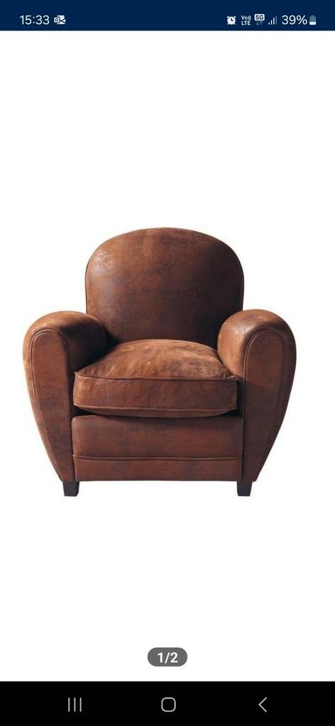 Bruine zetel, Huis en Inrichting, Fauteuils, Zo goed als nieuw, Ophalen