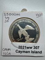 Kaaimaneilanden 25 dollars 1978 (PROOF) zilver, Postzegels en Munten, Munten | Amerika, Ophalen, Midden-Amerika, Losse munt, Zilver