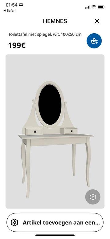 Toilettafel Hemnes IKEA, Huis en Inrichting, Ophalen, Zo goed als nieuw