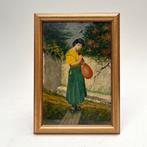 Vrouw met mandoline, Antiek en Kunst, Kunst | Schilderijen | Klassiek, Ophalen of Verzenden