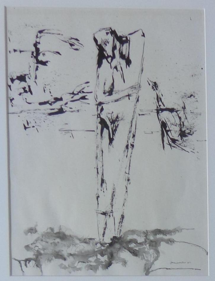 JAN VAERTEN / PERSONAGE / ORIGINEEL WERK / 73x53cm / KADER, Antiek en Kunst, Kunst | Schilderijen | Modern, Ophalen