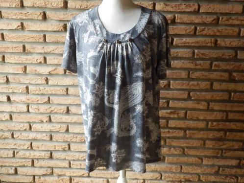 (162) - blouse femme t.42 grise rose, Kleding | Dames, Blouses en Tunieken, Zo goed als nieuw, Maat 42/44 (L), Grijs, Ophalen of Verzenden