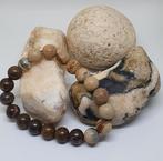 Handgemaakte armband met natuurstenen,nieuw, Handtassen en Accessoires, Armbanden, Ophalen of Verzenden, Nieuw, Bruin, Elastiek