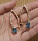 Elegante oorringen met verguld goud en zirkonia, Handtassen en Accessoires, Oorbellen, Hangers, Verzenden, Nieuw, Goud