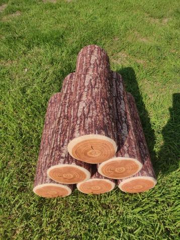 Kussens decoratief in imitatie brandhout boomstam beschikbaar voor biedingen