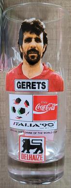 WK Italië 1990: Eric Gerets - drinkglas, Verzamelen, Sportartikelen en Voetbal, Ophalen of Verzenden, Zo goed als nieuw, Overige typen