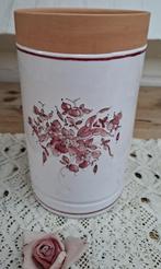 Mooie Franse wijnkoeler, bordeaux rode bloemen, Moustiers, Antiek en Kunst, Ophalen of Verzenden