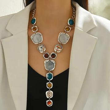 SALE: Y-ketting Zilver-multicolour beschikbaar voor biedingen