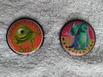 2 Buttons Monsters Inc. : Sulley / Mike ( Disney ), Verzamelen, Overige typen, Gebruikt, Ophalen of Verzenden, Overige figuren