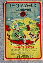 Etiket genever "Le chasseur". J. Closquet Brussel, Verzamelen, Ophalen of Verzenden, Zo goed als nieuw